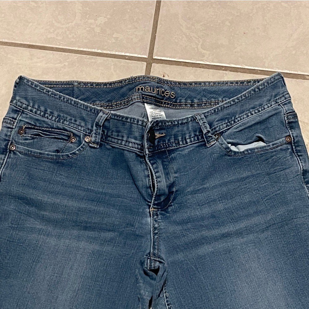 Maurices Denim with Brown Leather Accent - Picture 2 of 9